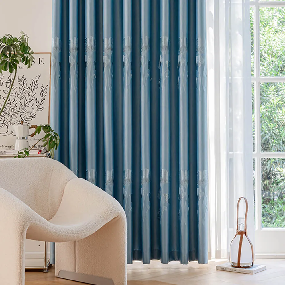 Refined Jacquard Breathable Noise Reduction  Blackout Curtains