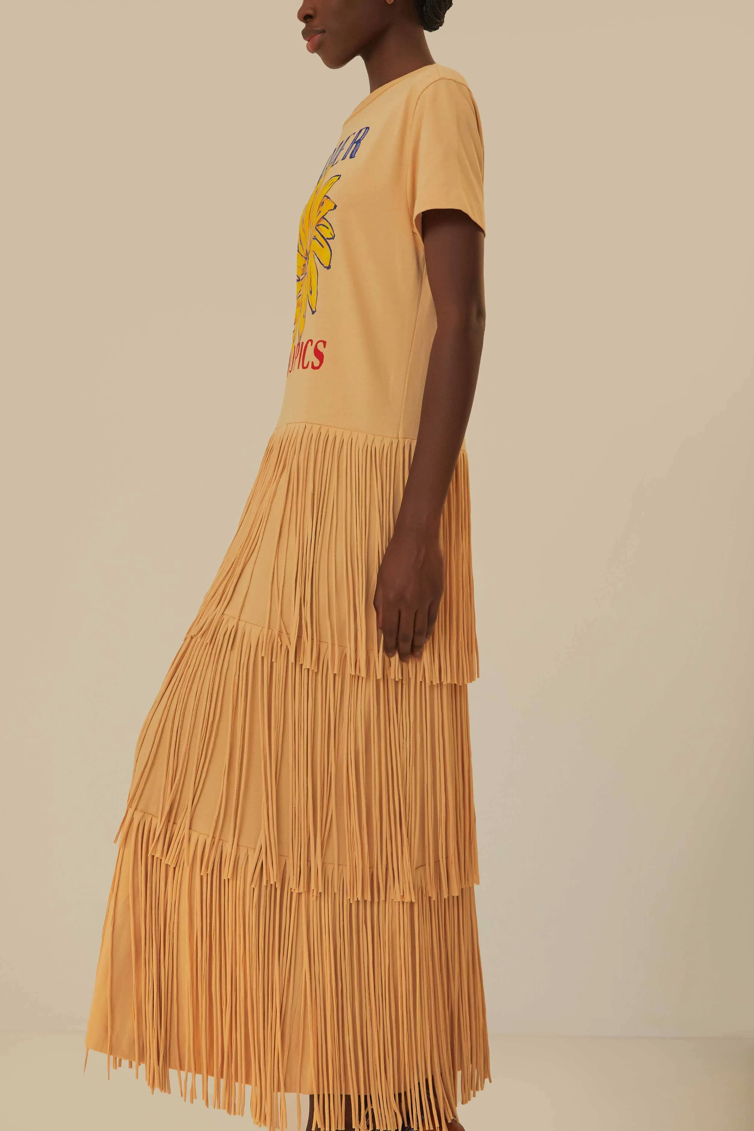 Sand Summer In The Tropics Organic Cotton Fringe Dress