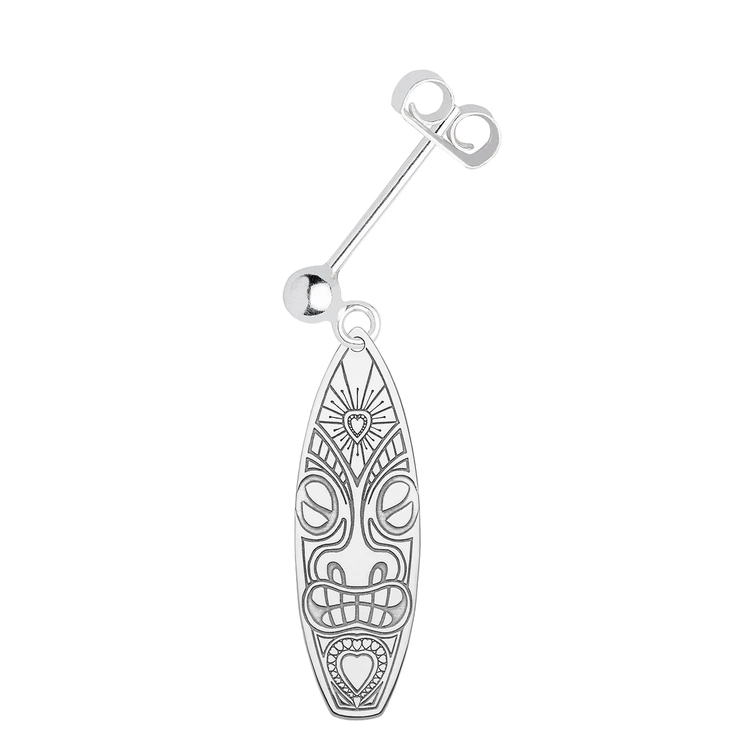 Tiki Surfboard Single Earring