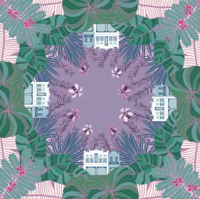 Tropical Art Deco Silk Scarf