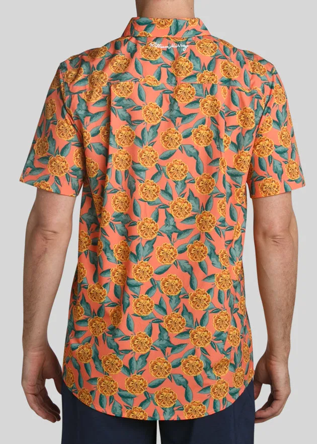 Tropical Mums Men's Button Down | Coral